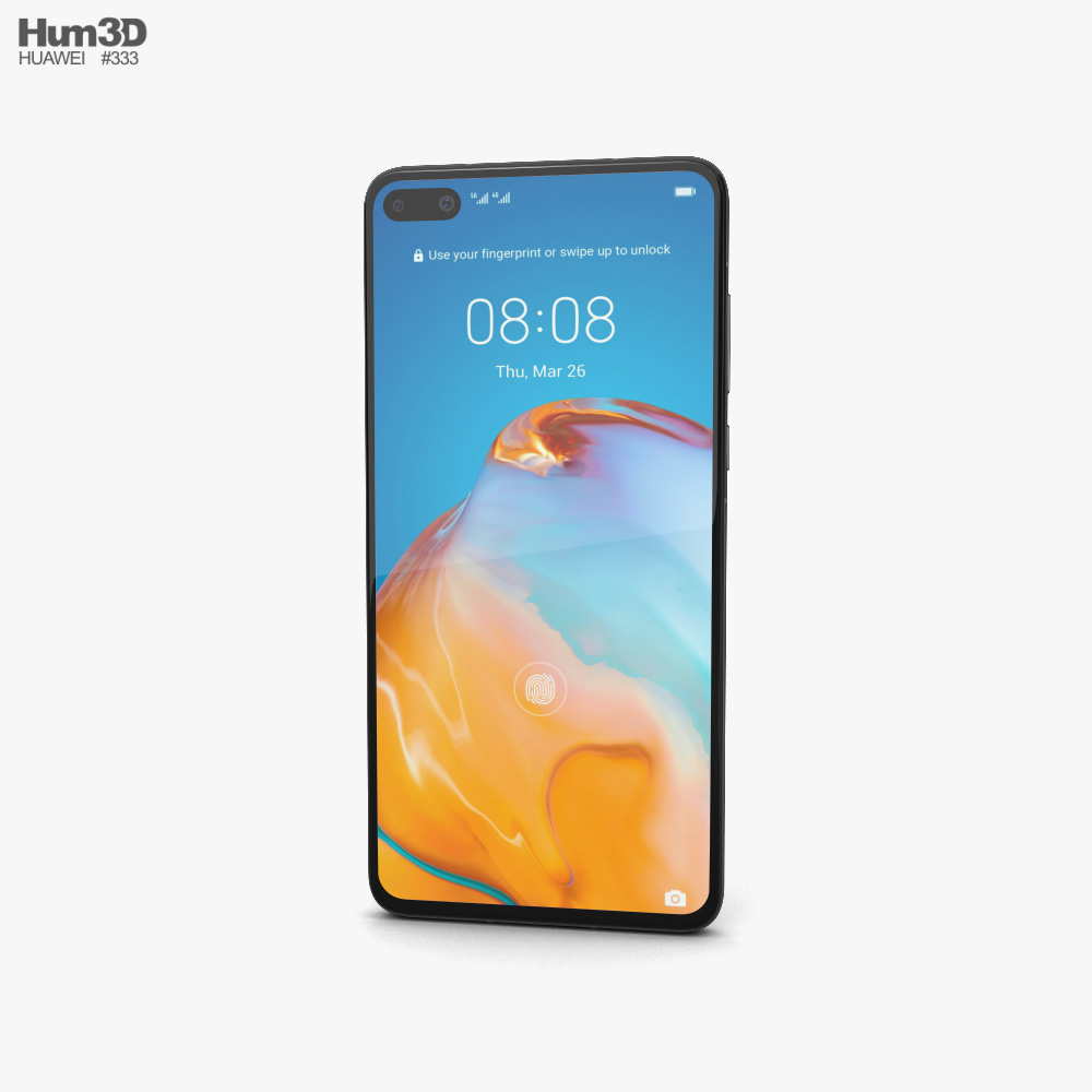 Huawei P40 Silver Frost 3D-Modell