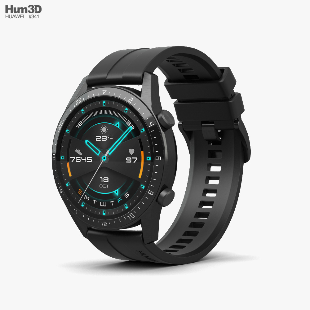 Huawei Watch GT 2 Black 3D модель