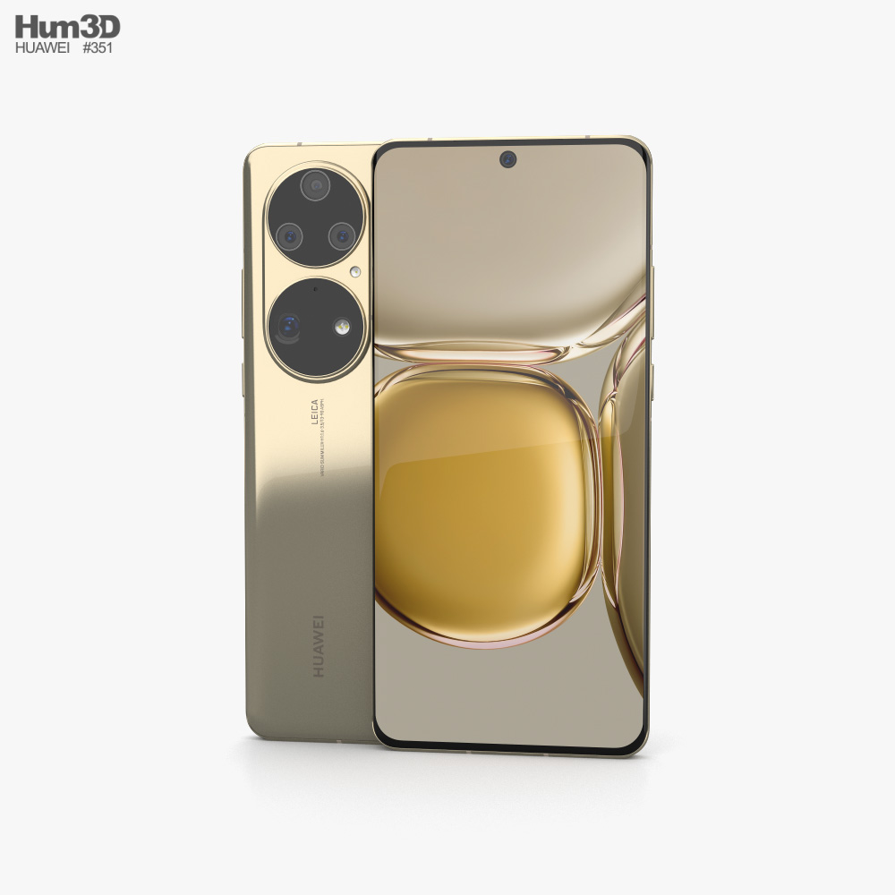 Huawei P50 Pro Gold 3D модель