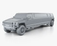 Hummer H3 加长轿车 2011 3D模型 clay render
