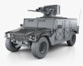 Hummer M242 Bushmaster 2011 3D模型 wire render