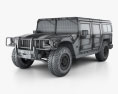 Hummer H1 wagon 2005 3d model wire render