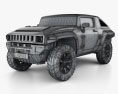 Hummer HX 2008 3D模型 wire render
