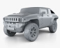 Hummer HX 2008 3D模型 clay render