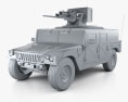 Hummer H1 M242 Bushmaster HQインテリアと 2011 3Dモデル clay render