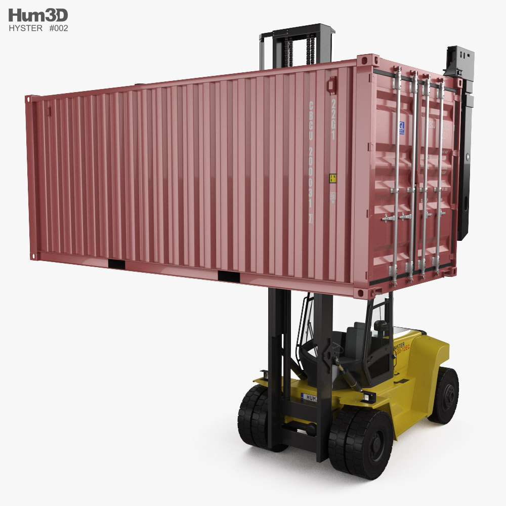 Hyster H10 Forklift with Shipping Container 2018 3D model
