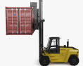 Hyster H10 Forklift with Shipping Container 2015 3d model side view