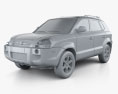 Hyundai Tucson 2009 3d model clay render