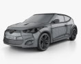 Hyundai Veloster 2015 3D模型 wire render