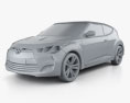 Hyundai Veloster 2015 3D-Modell clay render