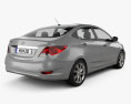 Hyundai Accent (i25) sedan 2015 3D-Modell Rückansicht
