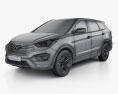 Hyundai Santa Fe 2012 3D 모델  wire render
