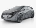 Hyundai Blue-Will 2010 3D-Modell wire render