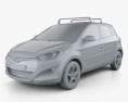 Hyundai i20 5-door 2015 3d model clay render