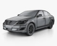 Hyundai Genesis (Rohens) sedan 2014 3D-Modell wire render