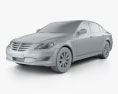 Hyundai Genesis (Rohens) sedan 2014 3D-Modell clay render