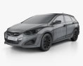 Hyundai i40 Tourer EU 2015 3D 모델  wire render