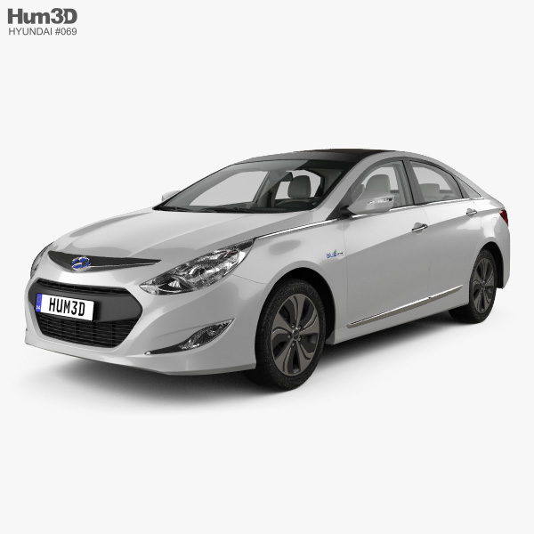 Hyundai Sonata (YF) ハイブリッ HQインテリアと 2018 3Dモデル
