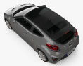 Hyundai Veloster Turbo HQインテリアと 2017 3Dモデル top view