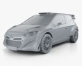 Hyundai i20 WRC 2012 3d model clay render