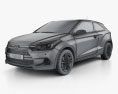 Hyundai i20 Coupe 2015 3d model wire render