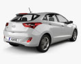 Hyundai i30 5-Türer 2018 3D-Modell Rückansicht