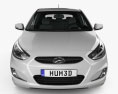 Hyundai Accent (RB) HQインテリアと 2016 3Dモデル front view