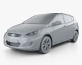 Hyundai Accent (RB) con interior 2016 Modelo 3D clay render