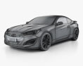 Hyundai Genesis 쿠페 인테리어 가 있는 2017 3D 모델  wire render