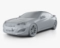 Hyundai Genesis coupé con interni 2017 Modello 3D clay render