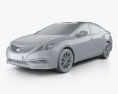 Hyundai Grandeur (HG) con interni 2014 Modello 3D clay render