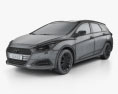 Hyundai i40 wagon 2018 3D模型 wire render