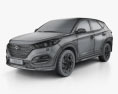 Hyundai Tucson 2017 3D-Modell wire render
