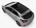 Hyundai i30 5-Türer mit Innenraum 2018 3D-Modell Draufsicht