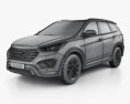 Hyundai Maxcruz HQインテリアと 2016 3Dモデル wire render