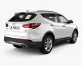Hyundai Santa Fe з детальним інтер'єром 2019 3D модель back view