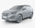 Hyundai Santa Fe HQインテリアと 2019 3Dモデル clay render