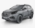 Hyundai Tucson HQインテリアと 2017 3Dモデル wire render