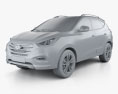 Hyundai Tucson avec Intérieur 2017 Modèle 3d clay render