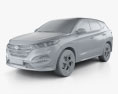 Hyundai Tucson avec Intérieur 2019 Modèle 3d clay render