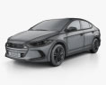 Hyundai Elantra 2020 3D-Modell wire render