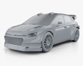 Hyundai i20 WRC 2017 3D модель clay render