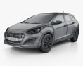 Hyundai i30 (Elantra) Wagon (UK) 2018 3d model wire render