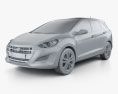 Hyundai i30 (Elantra) Wagon (UK) 2018 3d model clay render