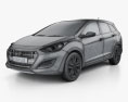 Hyundai i30 (Elantra) wagon 2018 3d model wire render