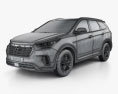 Hyundai Santa Fe (DM) 2020 3D 모델  wire render