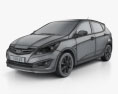 Hyundai Verna (Accent) 5-Türer Fließheck 2018 3D-Modell wire render