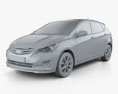 Hyundai Verna (Accent) 5ドア ハッチバック 2018 3Dモデル clay render