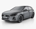 Hyundai i30 (Elantra) 5门 2019 3D模型 wire render