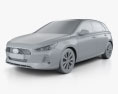 Hyundai i30 (Elantra) 5도어 2019 3D 모델  clay render